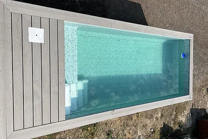 PISCINA CONTENEDOR 20 PIES JET DE NATACIÓN GRIS ANTRACITA